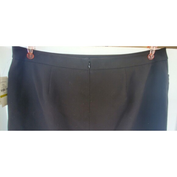 Womens Black Pencil Skirt Josephine Essentials Size 14 Knee Length Back Slit NWT - Picture 5 of 12